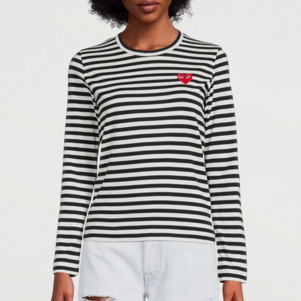 COMME DES GARCONS PLAY striped long sleeve top